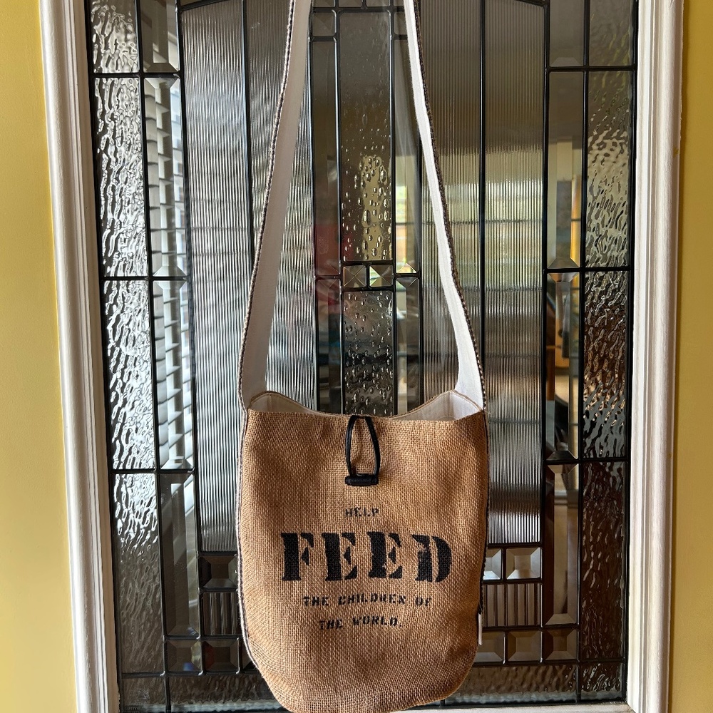 Feed Projects- FEED 50 Burlap Crossbody Bag